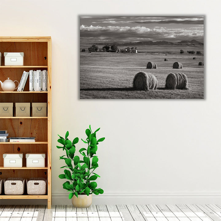 Montana Hay Bales - Canvas Print Wall Art