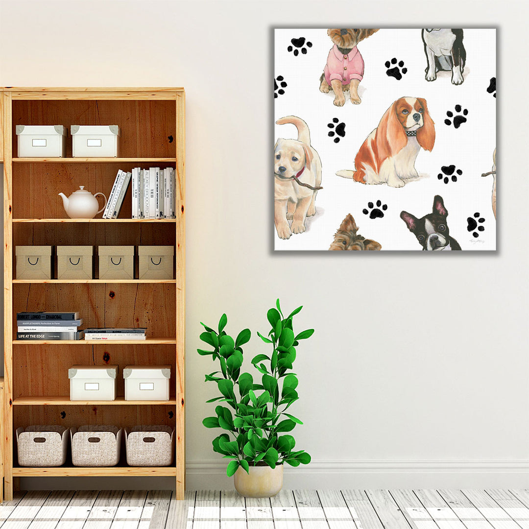 Furry Fashion Friends Pattern IX - Canvas Print Wall Art