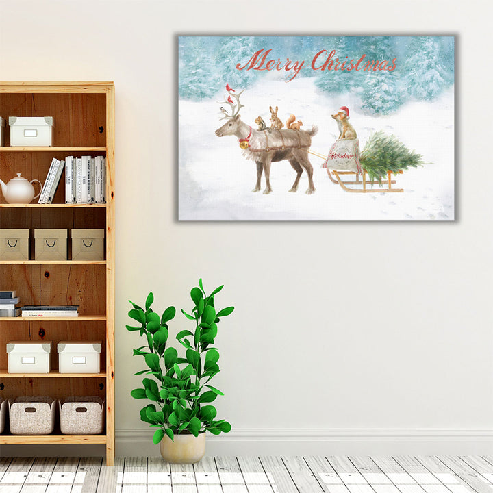 Woodland Celebration I Christmas - Canvas Print Wall Art