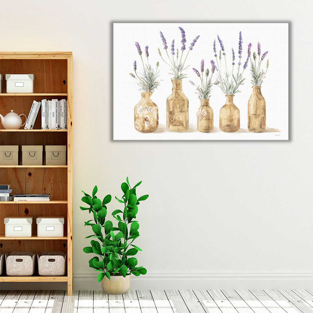 Lavender in Amber Glass - Canvas Print Wall Art