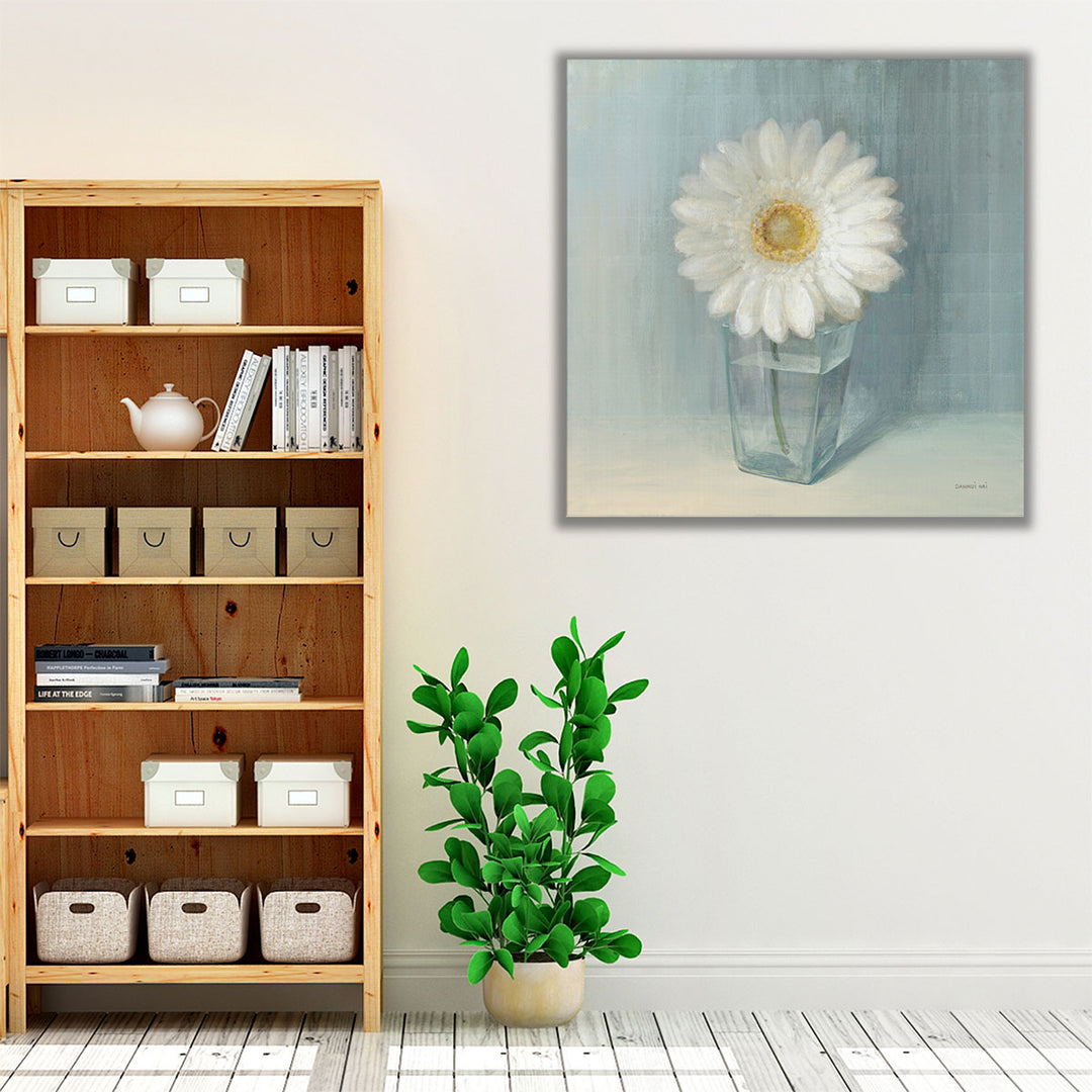 Single White Daisy - Canvas Print Wall Art