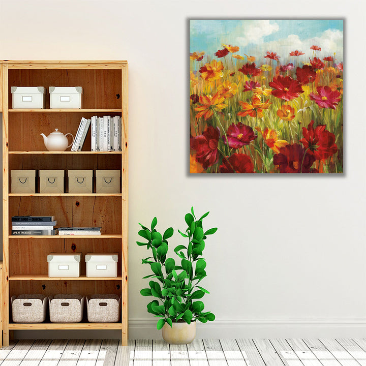 Cosmos in the Field - Canvas Print Wall Art