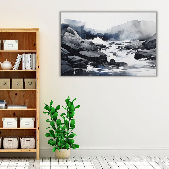 Rocky Waterscape - Canvas Print Wall Art