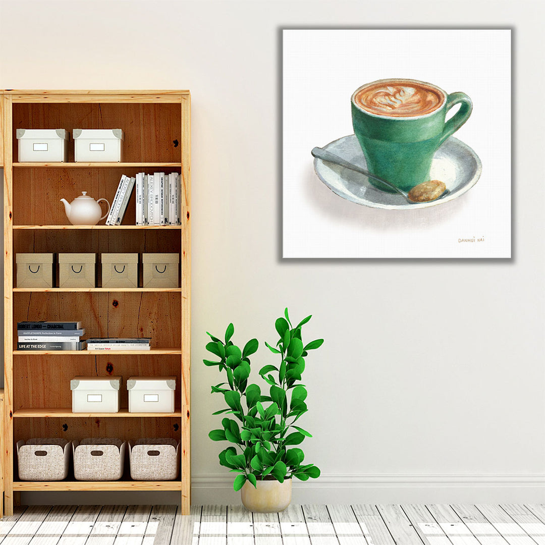 Wake Me Up Coffee II on White - Canvas Print Wall Art