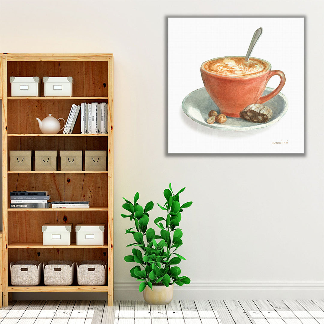 Wake Me Up Coffee III on White - Canvas Print Wall Art