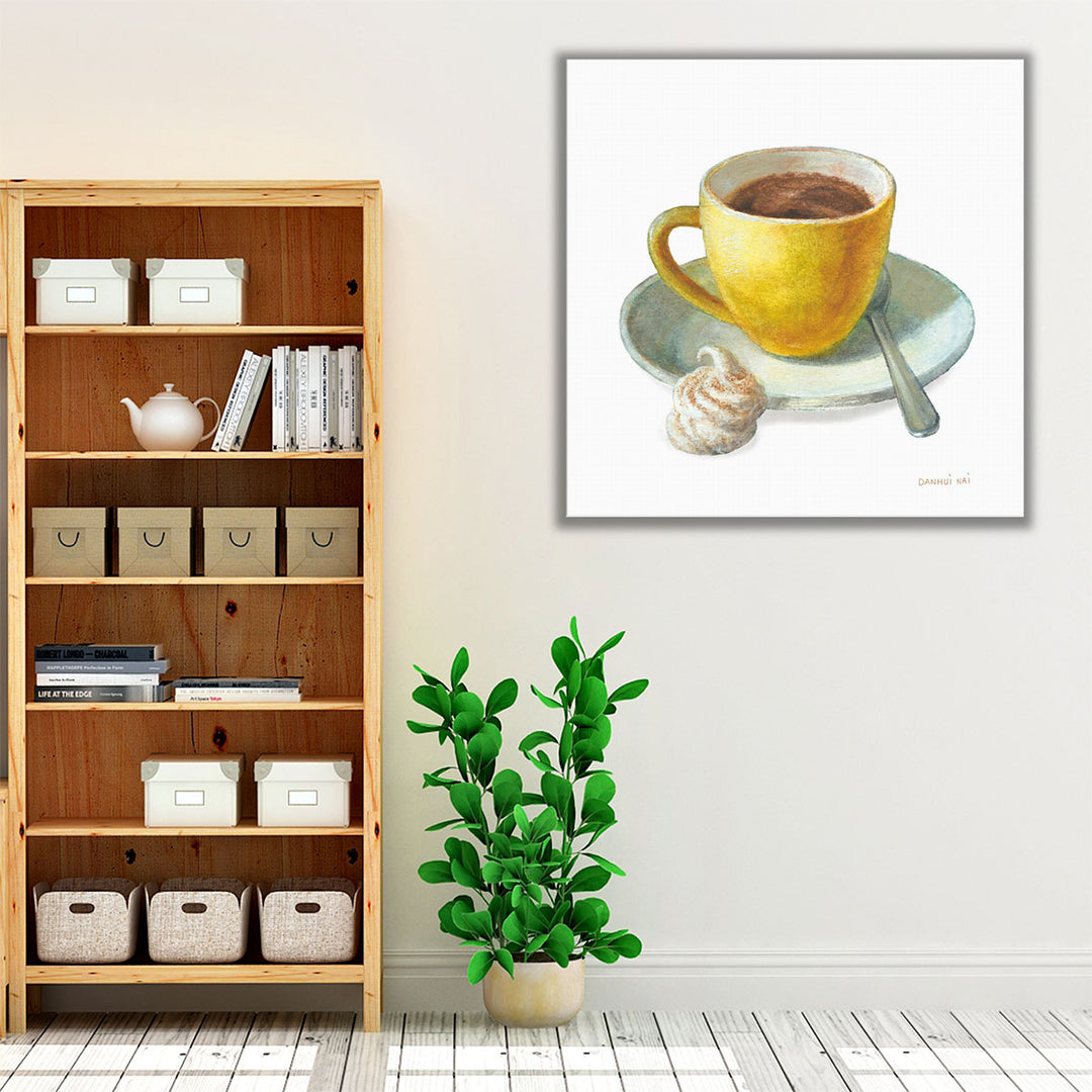 Wake Me Up Coffee IV on White - Canvas Print Wall Art