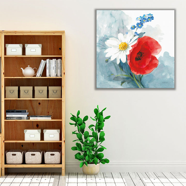 Red White and Bloom - Canvas Print Wall Art