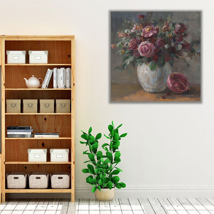 Moody Rich Fall Florals - Canvas Print Wall Art