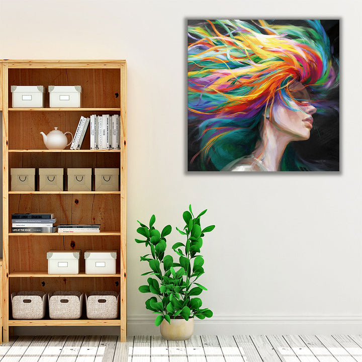 Rainbow Hair - Canvas Print Wall Art