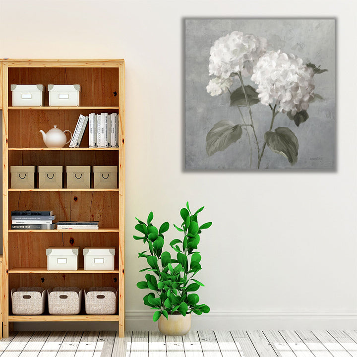 White Hydrangeas - Canvas Print Wall Art