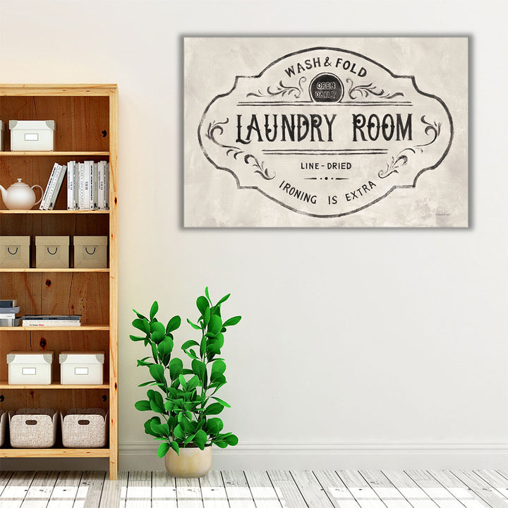 Laundry Day VIII Black and White - Canvas Print Wall Art