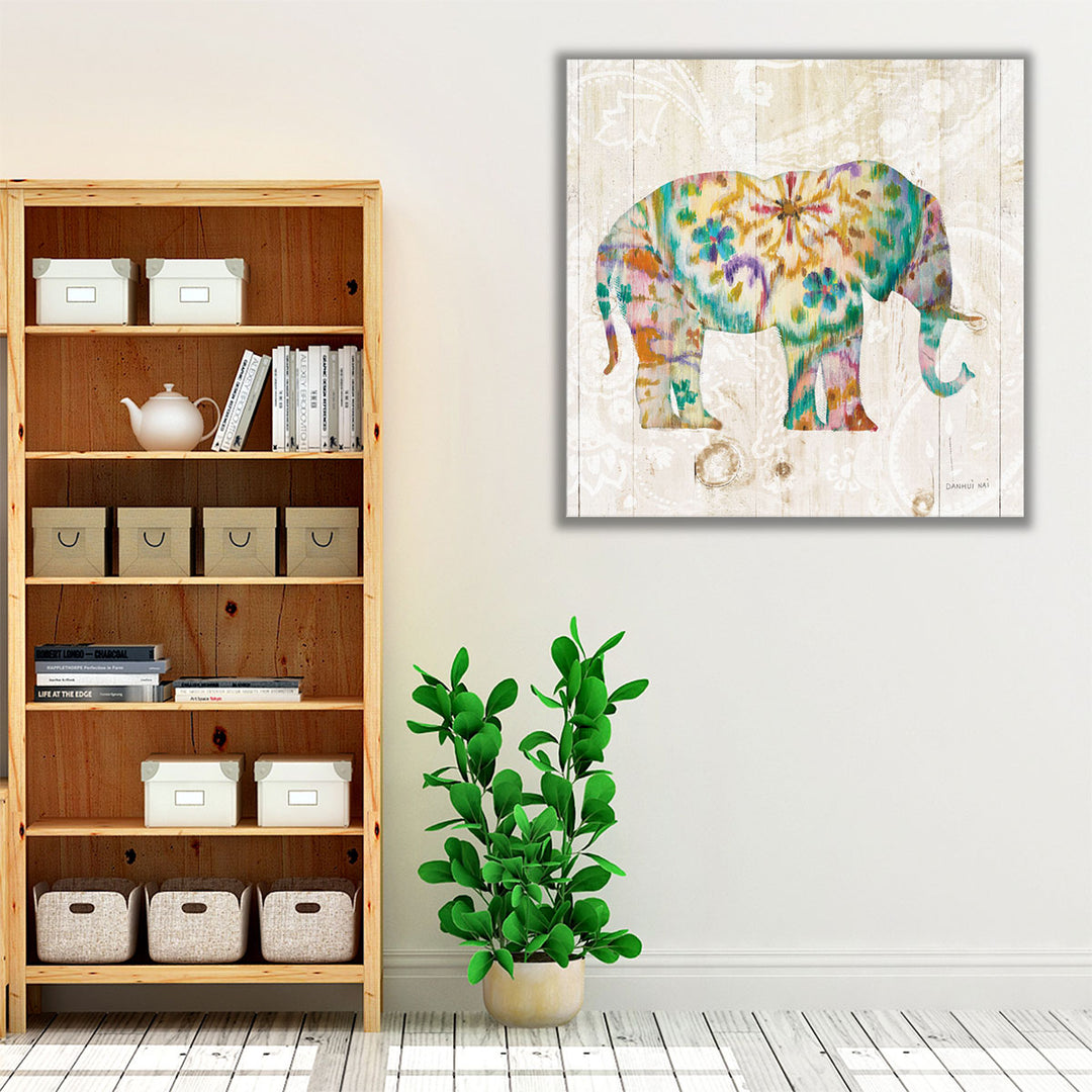 Boho Paisley Elephant I - Canvas Print Wall Art