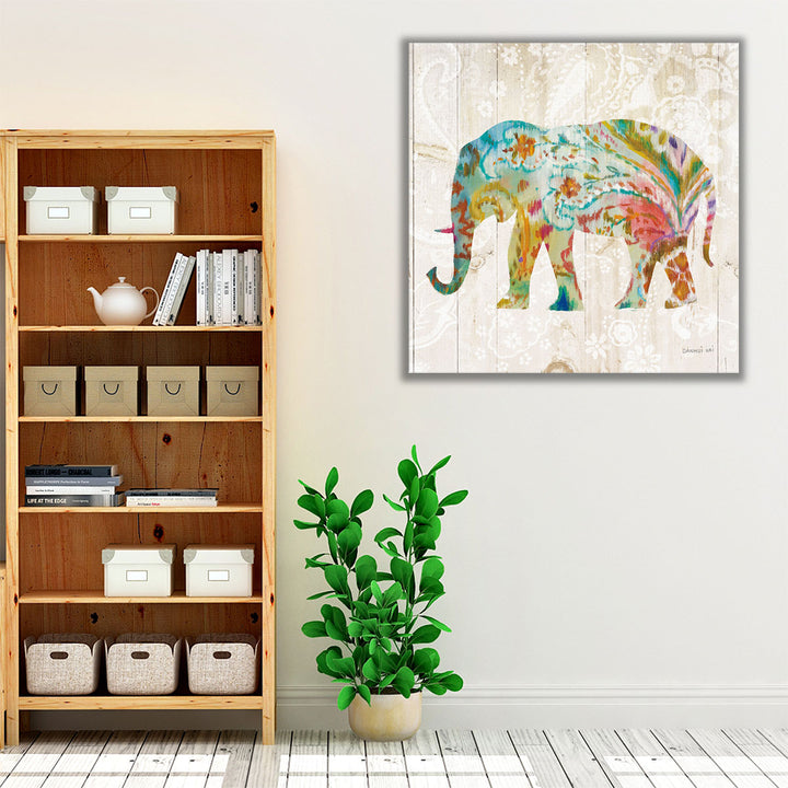 Boho Paisley Elephant II - Canvas Print Wall Art