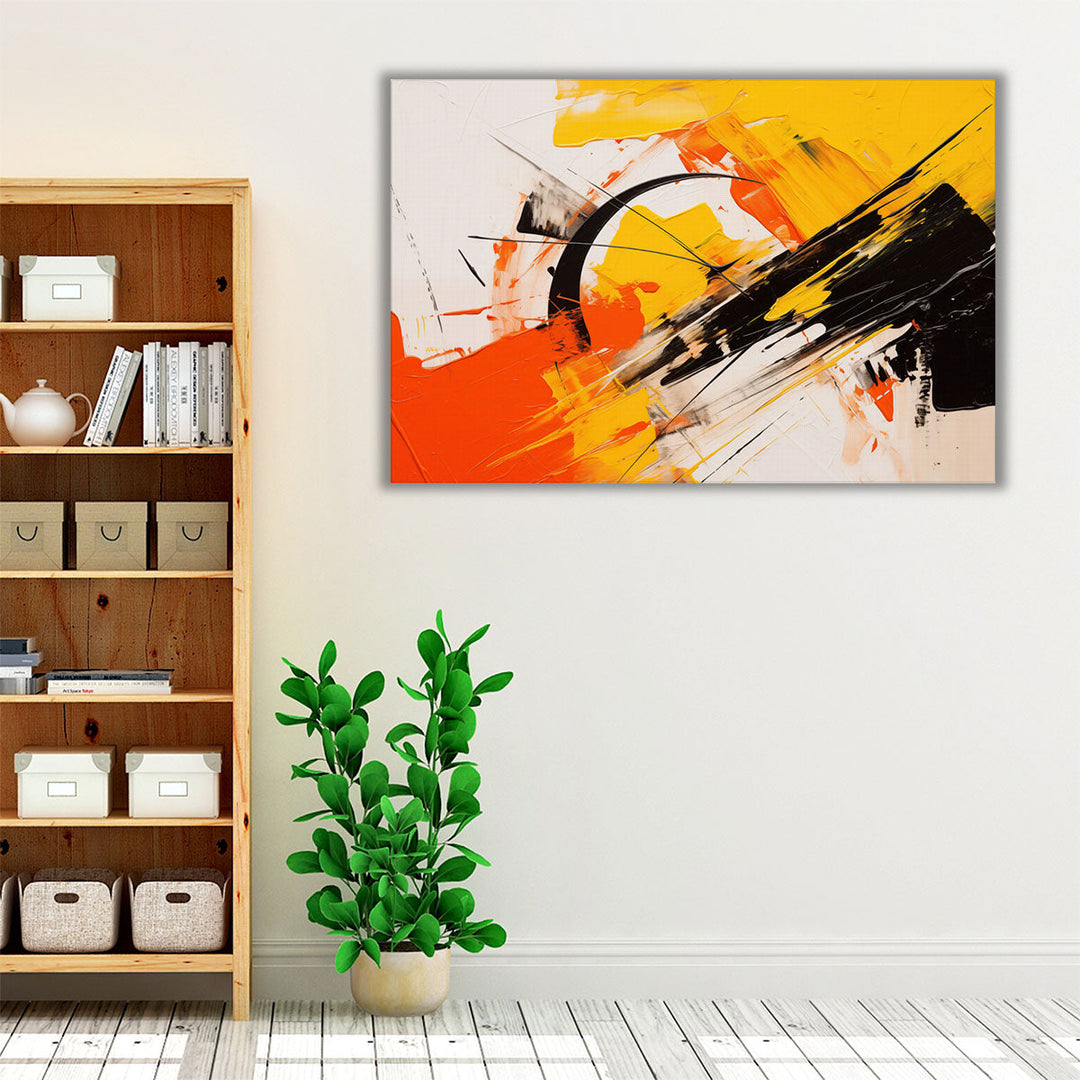 Yellow Orange Black Riot - Canvas Print Wall Art