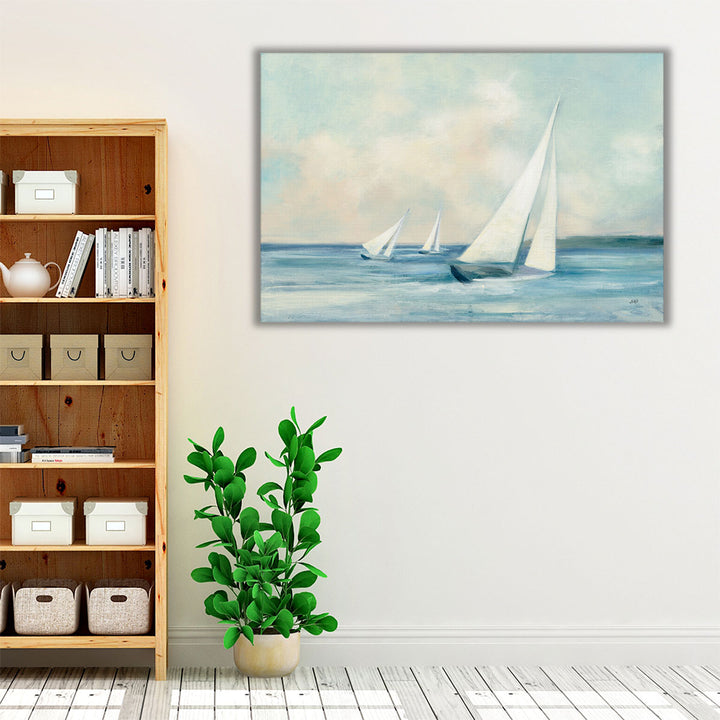 Sailboats at Sunrise - Canvas Print Wall Art