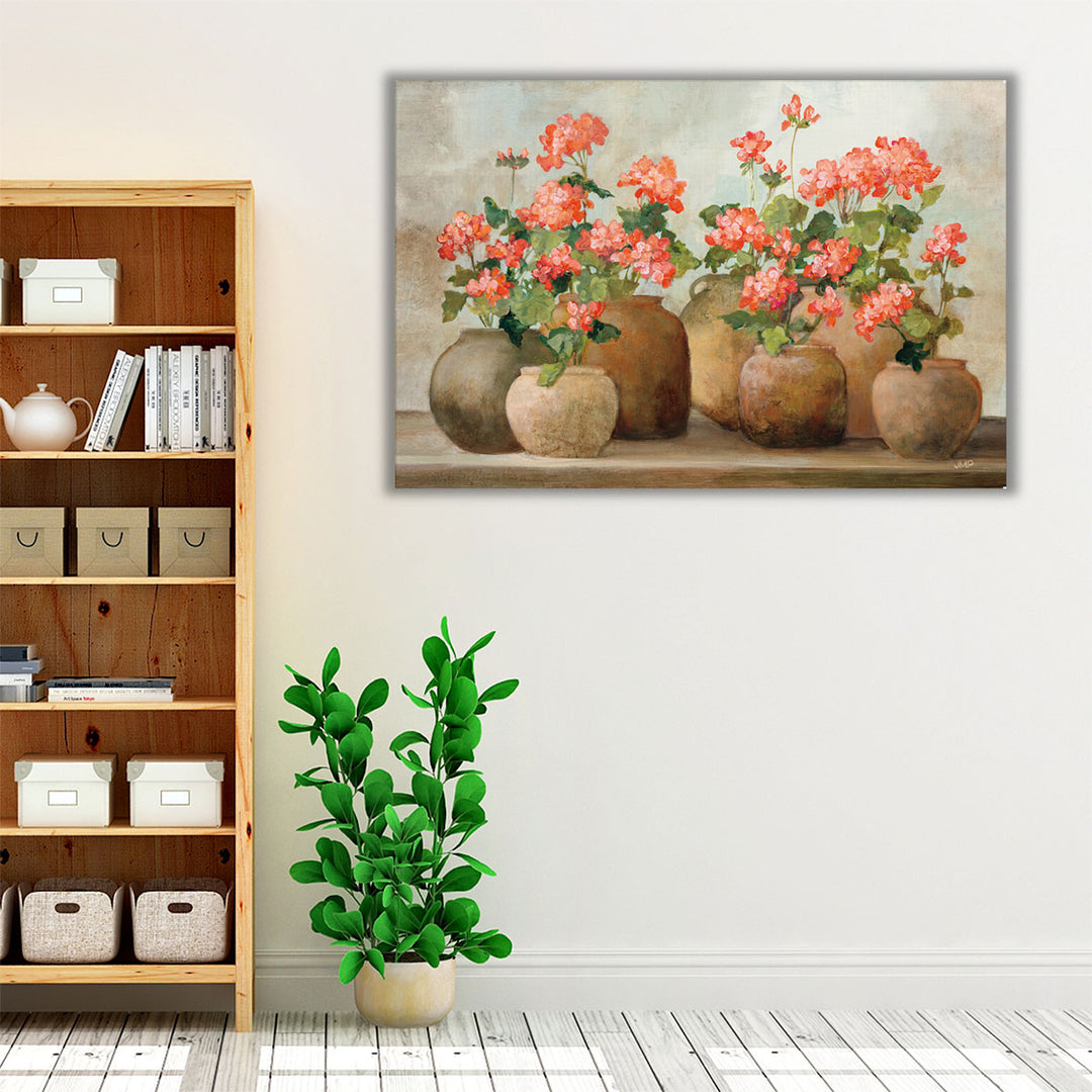 Cottage Geraniums - Canvas Print Wall Art