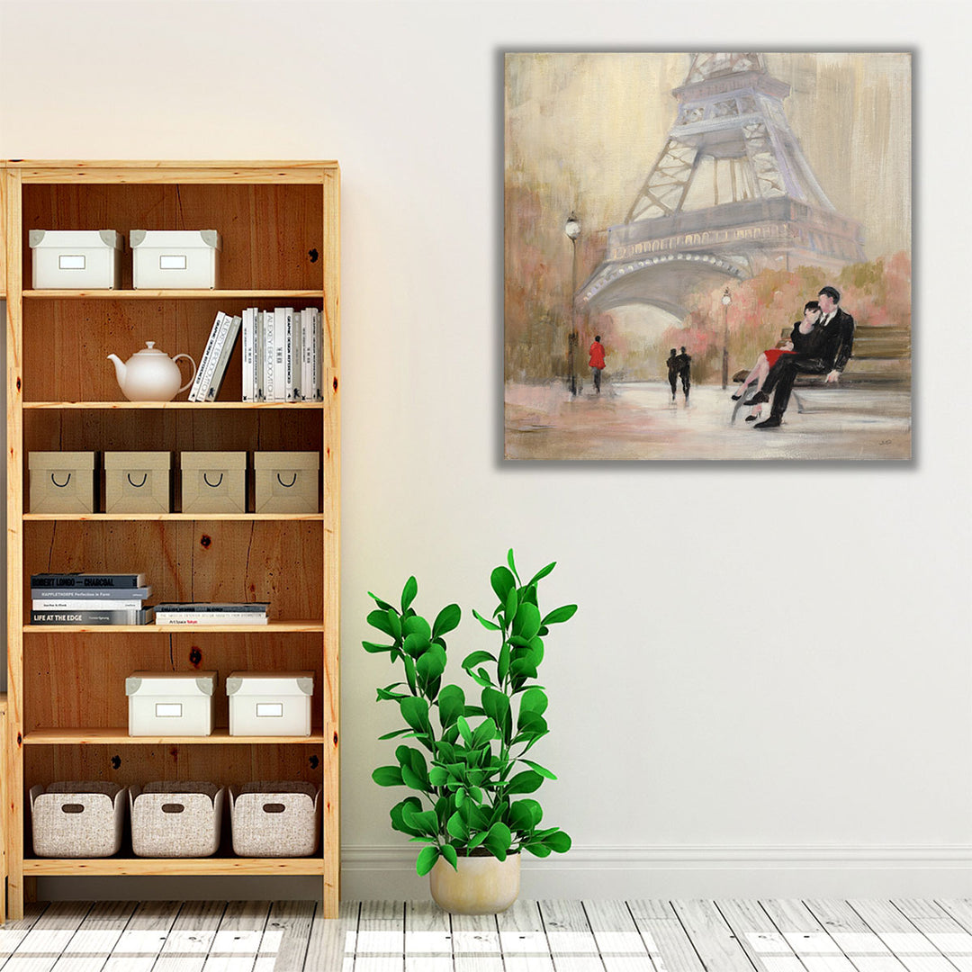 Romantic Paris I Red Jacket - Canvas Print Wall Art