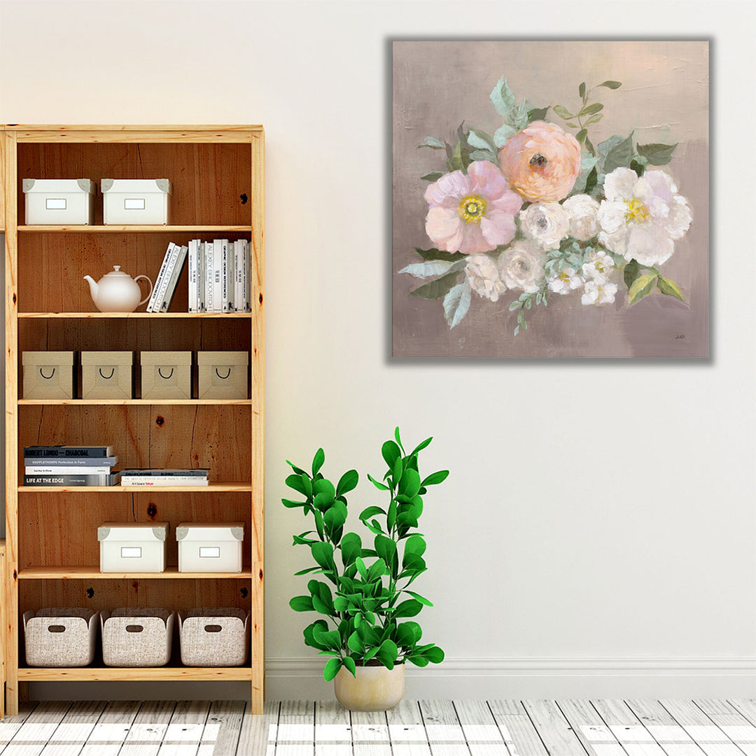 Pale Floral Spray II - Canvas Print Wall Art