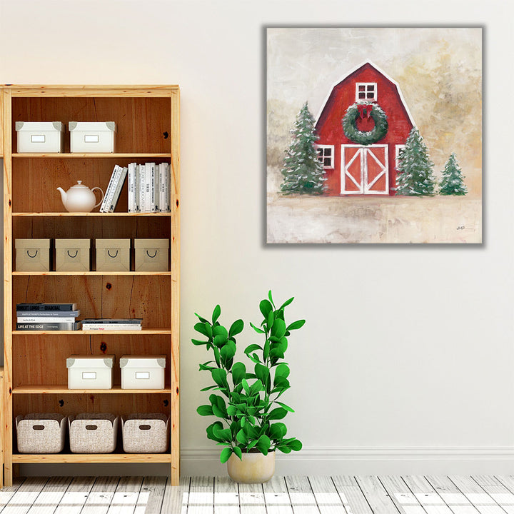 December Barn - Canvas Print Wall Art