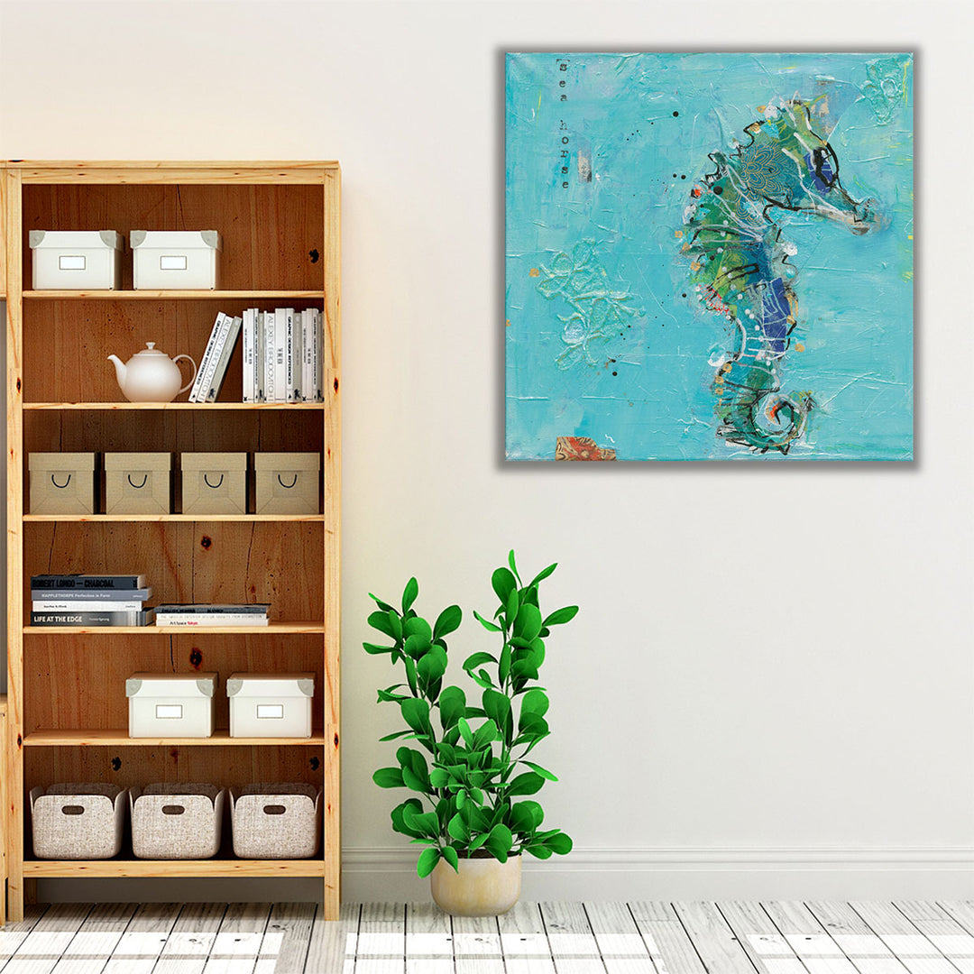 Little Seahorse Blue - Canvas Print Wall Art