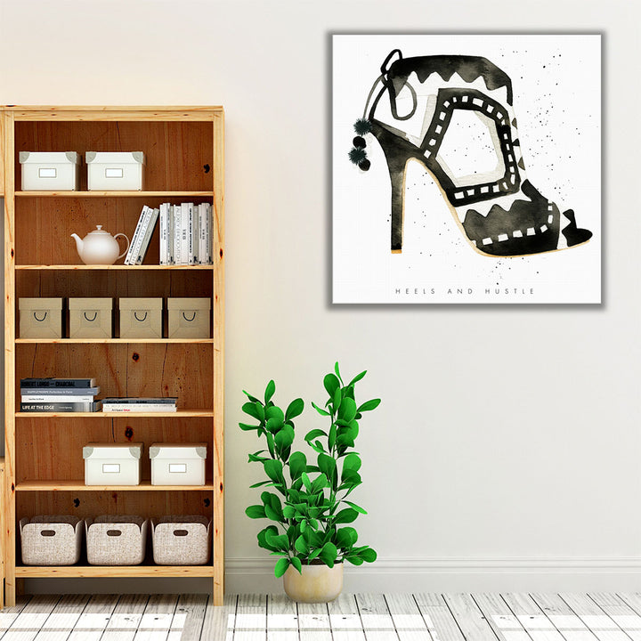 Glitz and Glam V Black and White - Canvas Print Wall Art