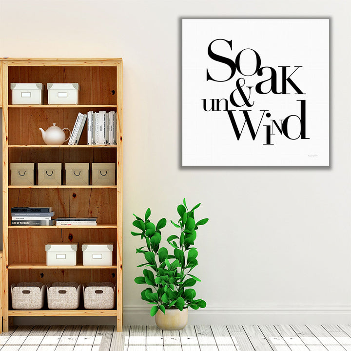 Soak and Unwind Black and White - Canvas Print Wall Art