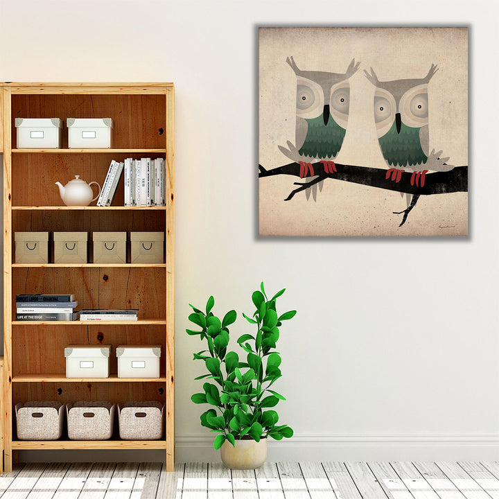 Tan Owls - Canvas Print Wall Art