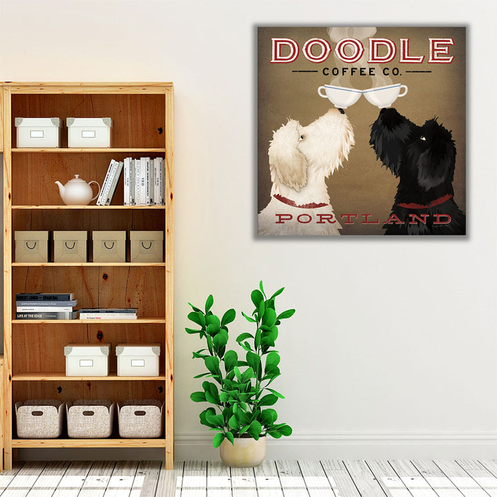 Doodle Coffee Double IV Portland - Canvas Print Wall Art