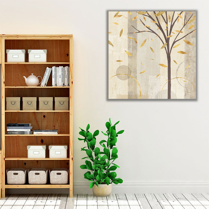 Watercolor Forest Gold III - Canvas Print Wall Art