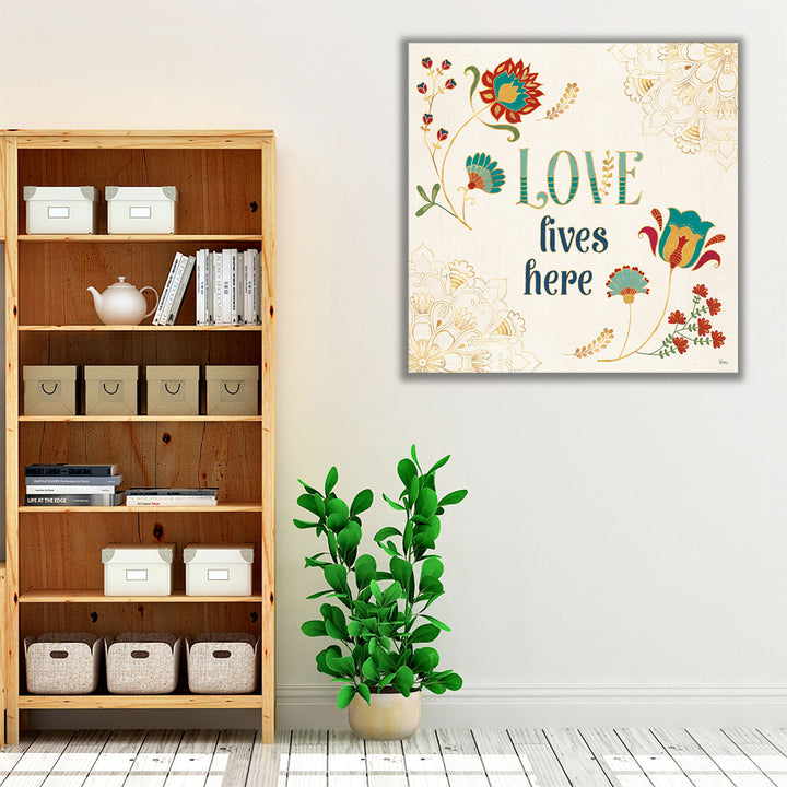 Folk Floral V - Canvas Print Wall Art