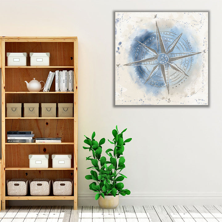 Explore the World II Blue Brown - Canvas Print Wall Art