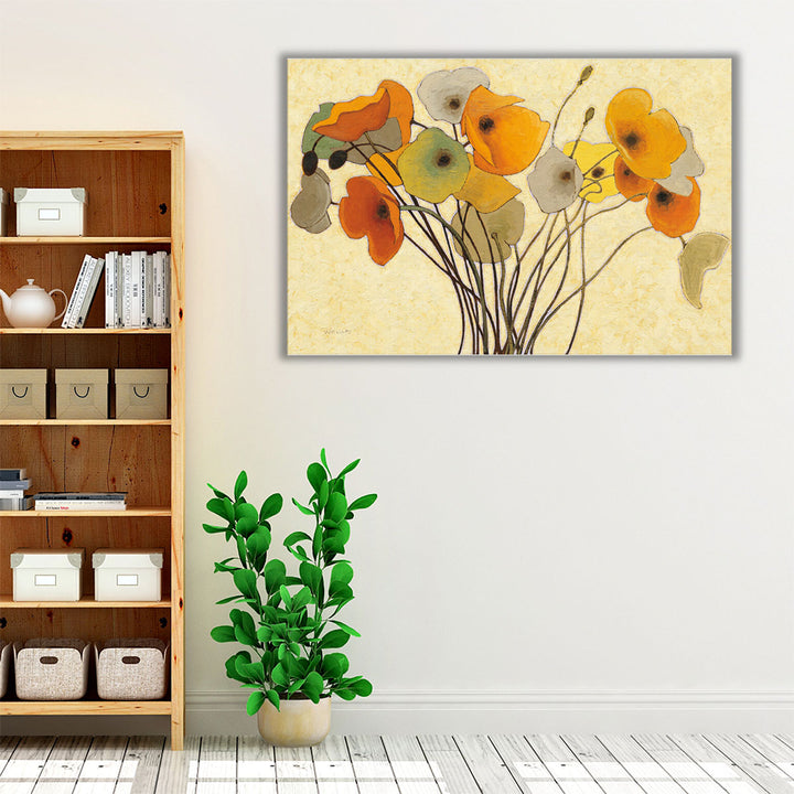 Pumpkin Poppies I - Canvas Print Wall Art