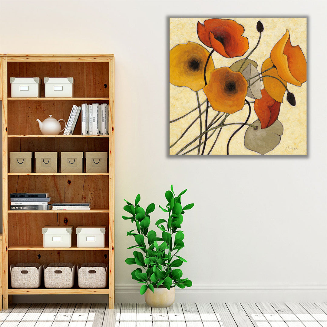 Pumpkin Poppies II - Canvas Print Wall Art