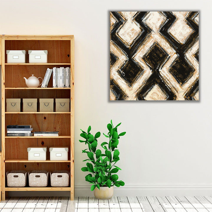 Black and Gold Geometric III - Canvas Print Wall Art