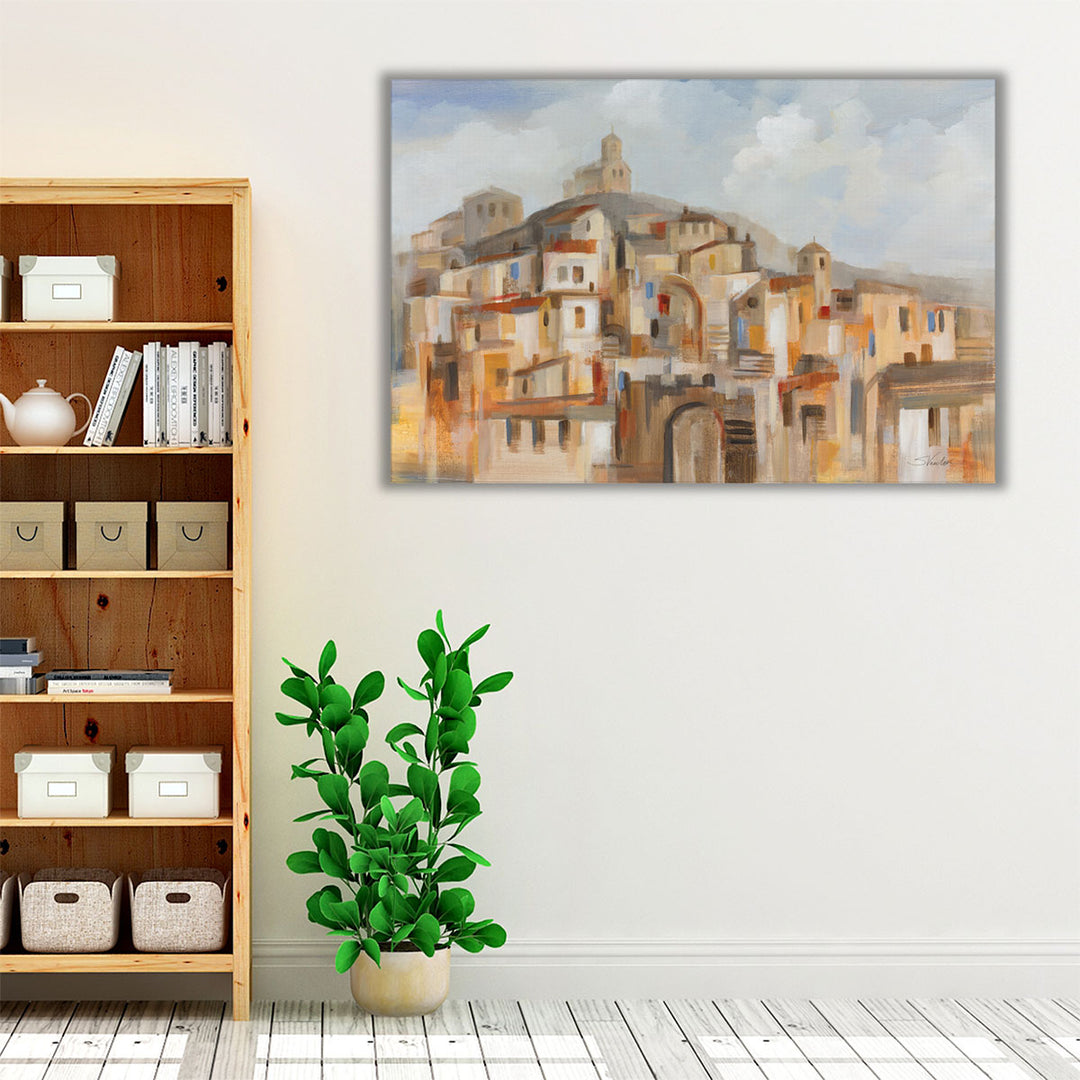 Town on the Hill - Canvas Print Wall Art