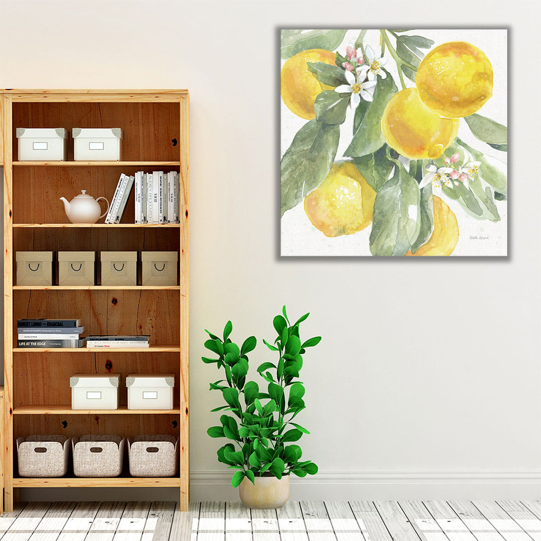 Citrus Charm Lemons II - Canvas Print Wall Art