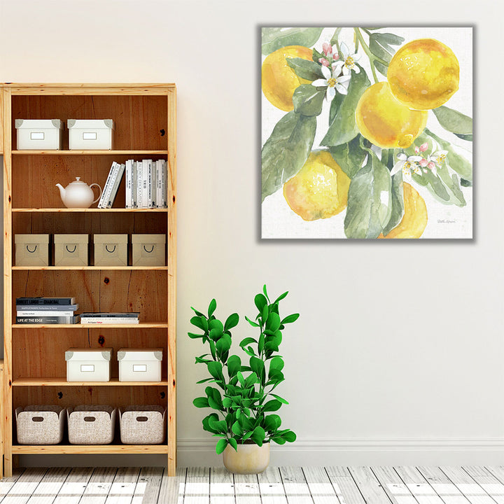 Citrus Charm Lemons II - Canvas Print Wall Art