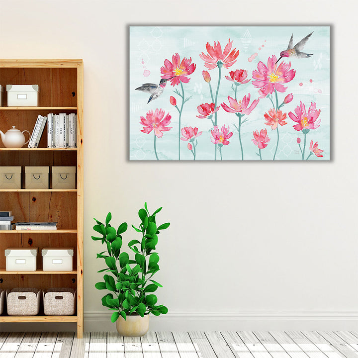 Flowers and Feathers I - Canvas Print Wall Art