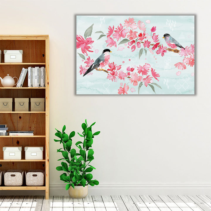 Flowers and Feathers II - Canvas Print Wall Art