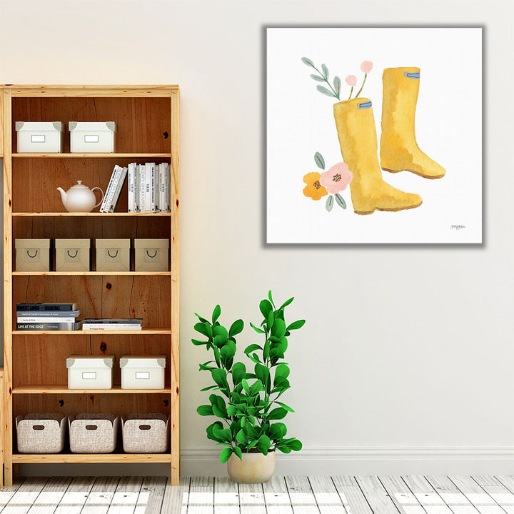 Life in Full Bloom Boots - Canvas Print Wall Art