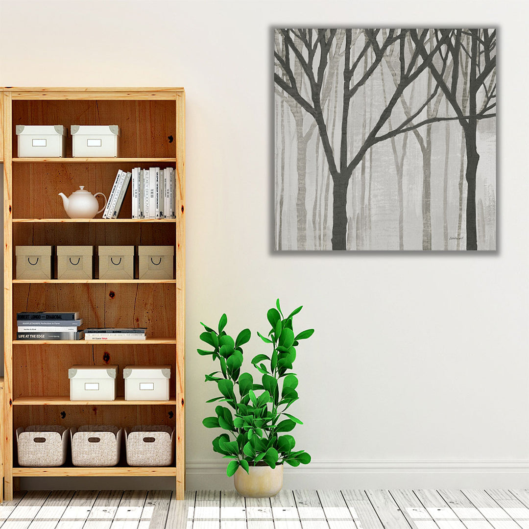 Spring Trees Greystone III Black and White - Canvas Print Wall Art