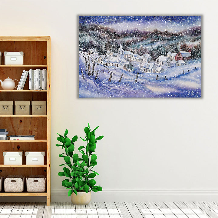 Winter Village - Canvas Print Wall Art