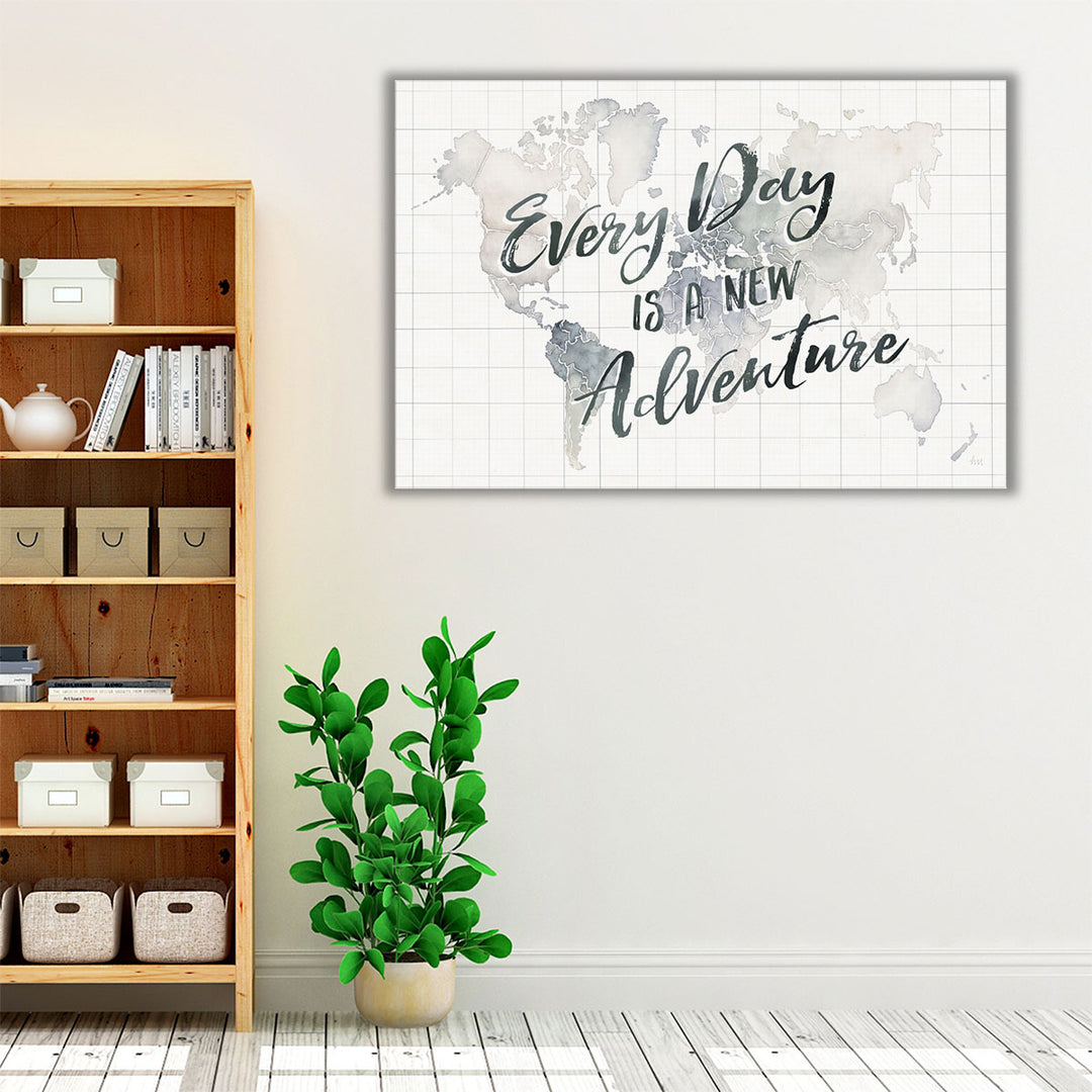 Watercolor Wanderlust World Adventure - Canvas Print Wall Art