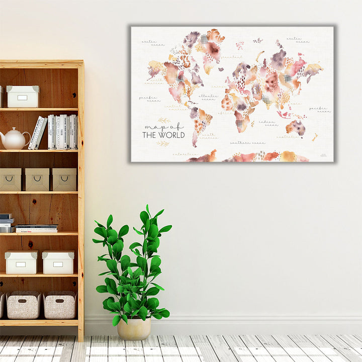 Desert Blooms Map - Canvas Print Wall Art