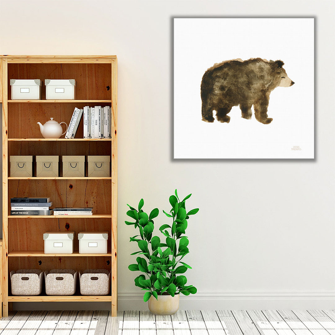 Woodland Whimsy Bear - Canvas Print Wall Art