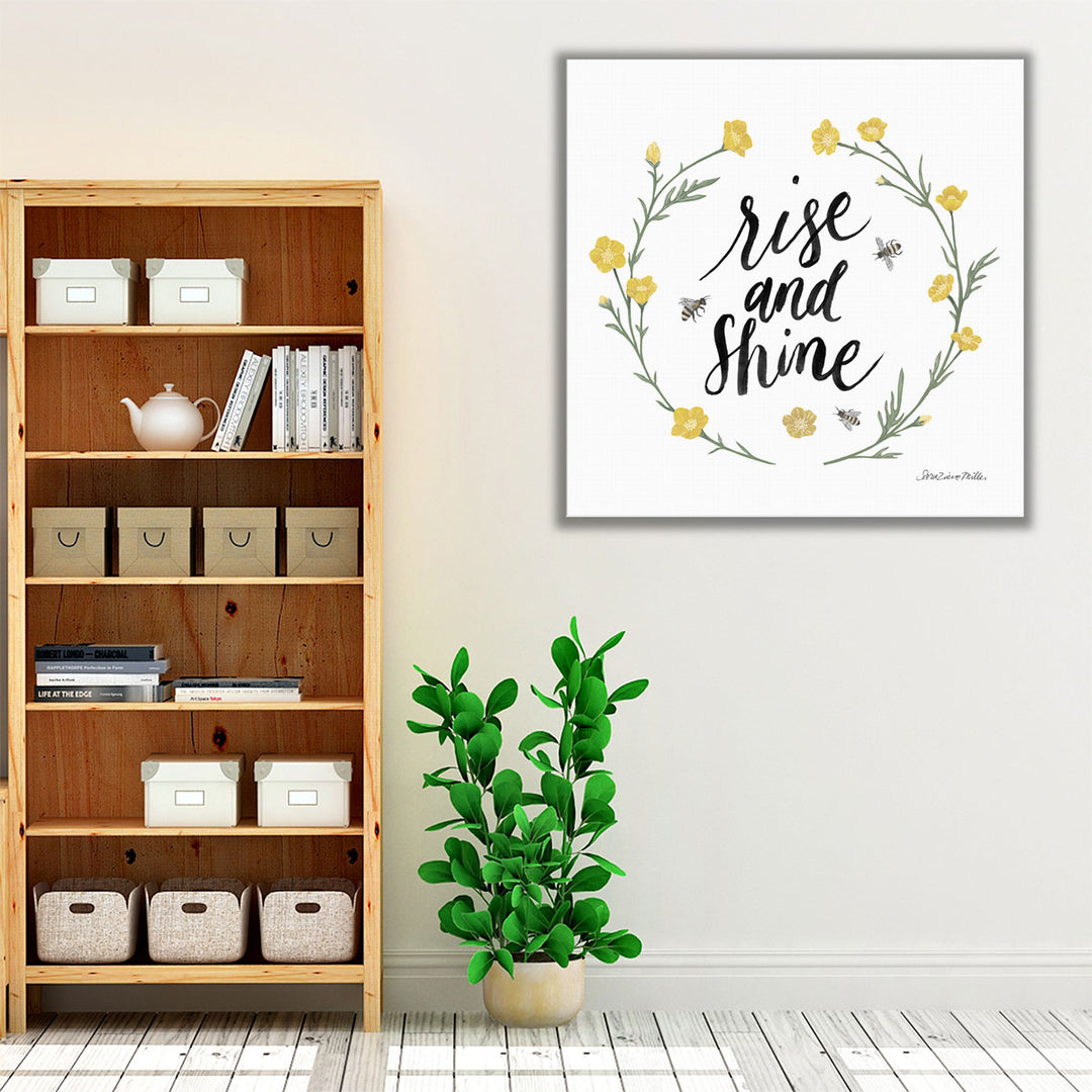 Happy to Bee Home Words IV - Canvas Print Wall Art