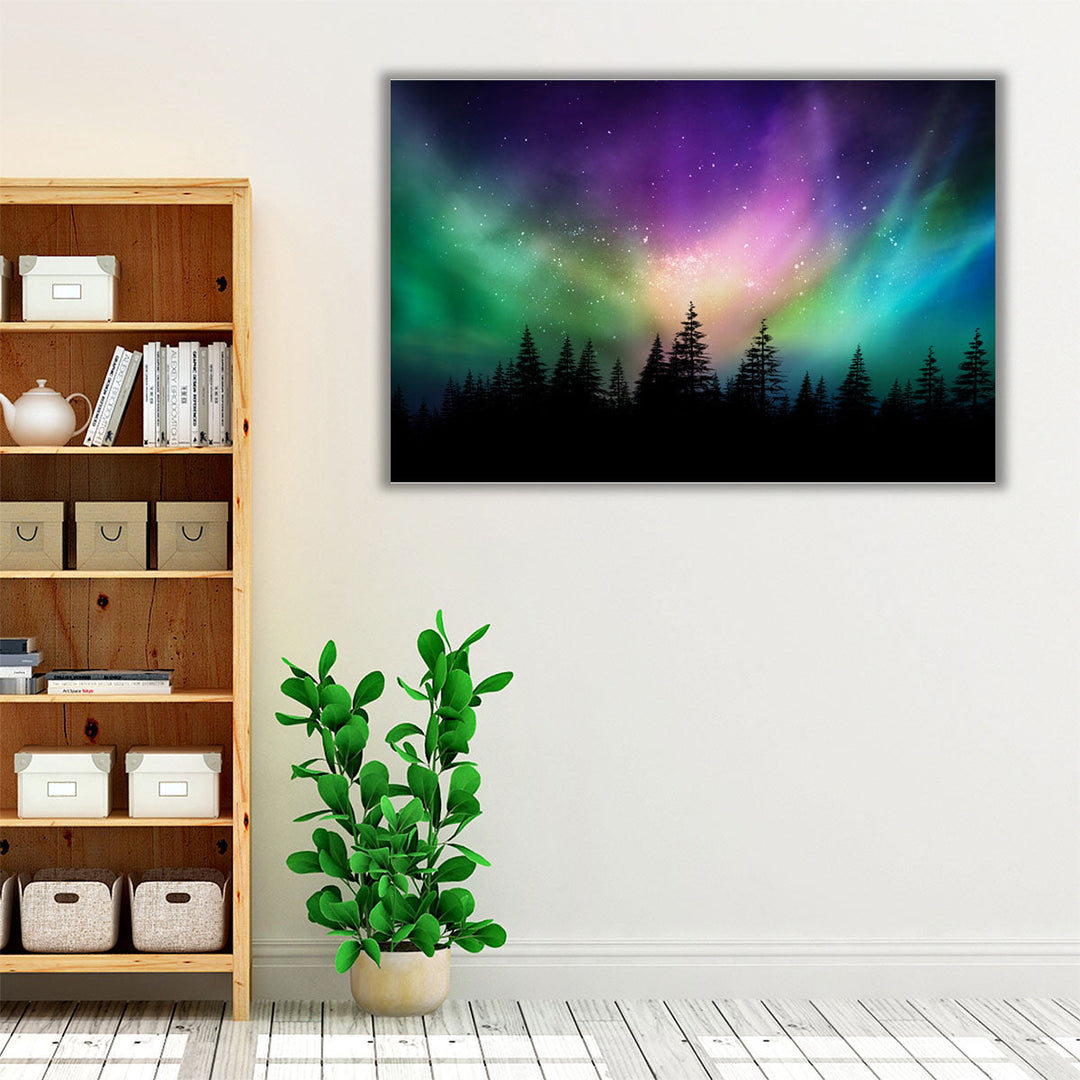 Multicolored Northern Lights - Canvas Print Wall Art