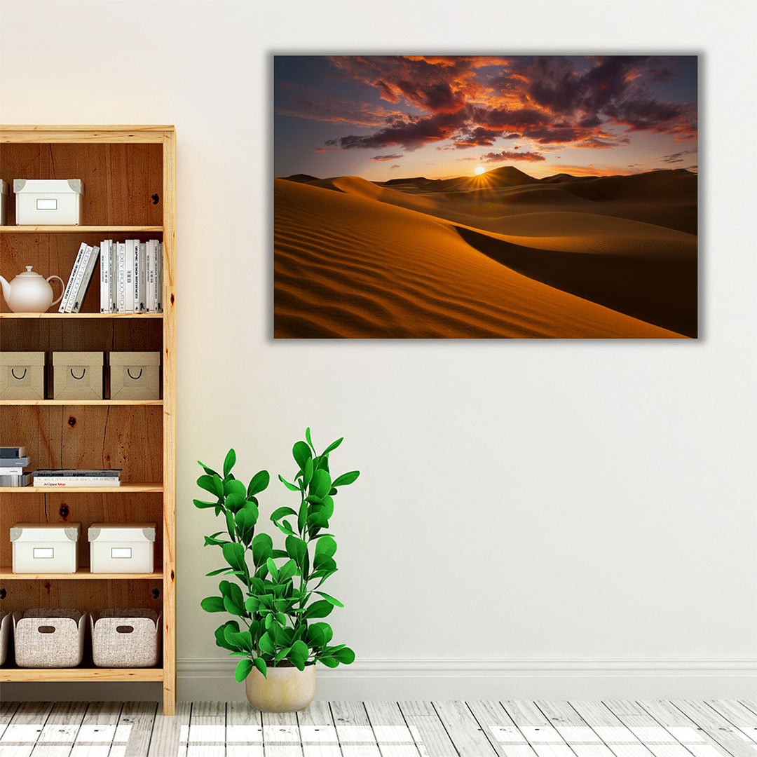 Sahara Desert During Sunrise - Canvas Print Wall Art
