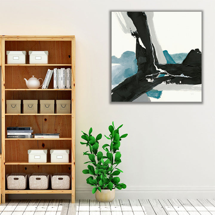 Black and Teal III - Canvas Print Wall Art