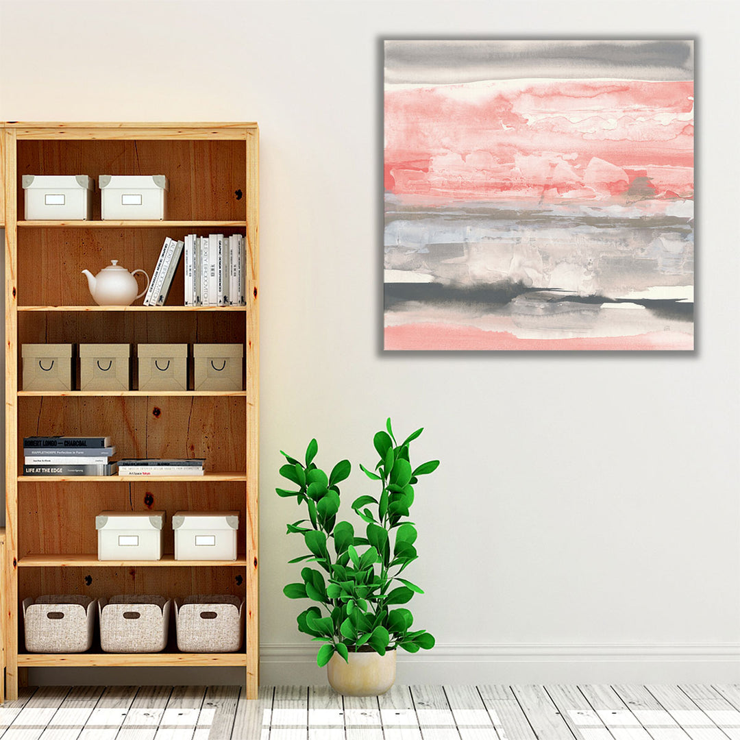 Charcoal and Coral II - Canvas Print Wall Art